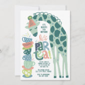 Giraffe Tea Party Kids Verjaardagsfeestuitnodiging Kaart (Voorkant)