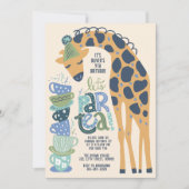 Giraffe Tea Party Kids Verjaardagsfeestuitnodiging Kaart (Voorkant)