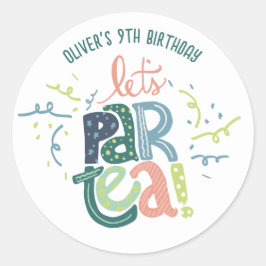 Giraffe Tea Party Kids Verjaardagsfeestuitnodiging Ronde Sticker