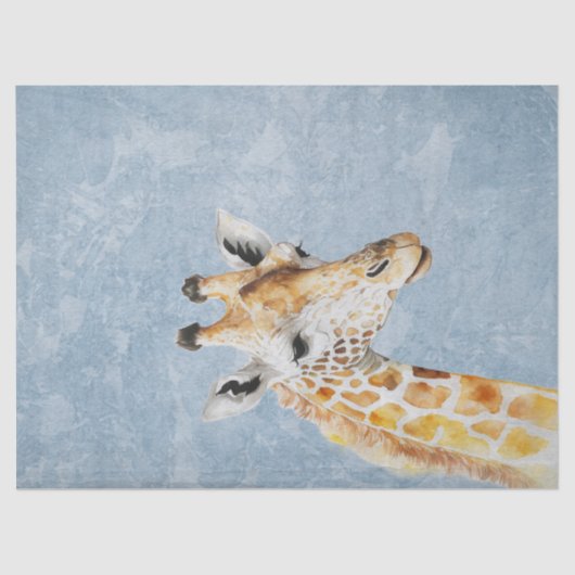 Giraffe tegen een Blue Sky Decoupage Tissuepapier (Voorkant)