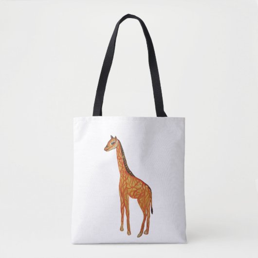 Giraffe tekening Aangepaste All-Over-Print Canvas  Tote Bag (Voorkant)