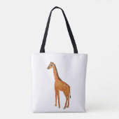 Giraffe tekening Aangepaste All-Over-Print Canvas  Tote Bag (Achterkant)
