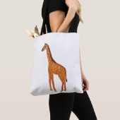 Giraffe tekening Aangepaste All-Over-Print Canvas  Tote Bag (Dichtbij)