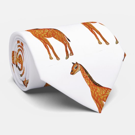 Giraffe Tekening kleurrijk Stropdas (Opgerold)