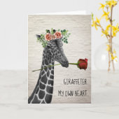 Giraffe ter mijn eigen hart Boho Giraffe Valentijn Kaart (Gele Bloem)