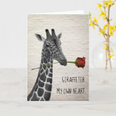 Giraffe ter Mijn eigen Valentijn van het Roos van  Kaart (Gele Bloem)