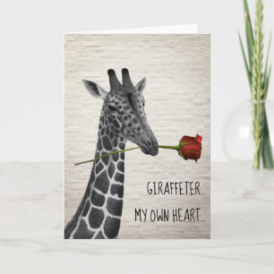 Giraffe ter Mijn eigen Valentijn van het Roos van  Kaart