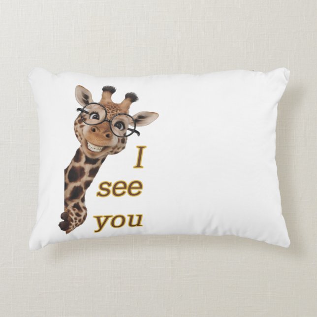 Giraffe.Text.I see you Accent Kussen (Voorkant)