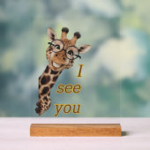 Giraffe.Text.I see you Acryl Bord (Neutraal)