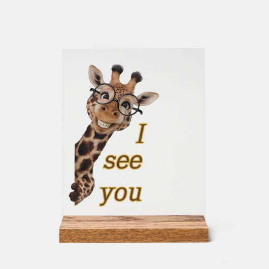 Giraffe.Text.I see you Acryl Bord (Voorkant)