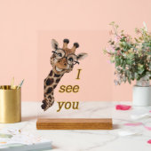 Giraffe.Text.I see you Acryl Bord (Huwelijk)