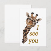 Giraffe.Text.I see you Bedankkaart (Voorkant / Achterkant)