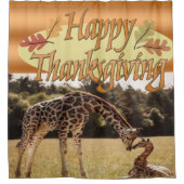 Giraffe Thanksgiving Shower Curtain Douchegordijn (Voorkant)