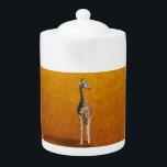 GIRAFFE THEEPOT<br><div class="desc">Een foto van een mooie giraf op een kleurrijke gradiëntachtergrond.</div>