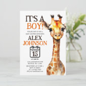 Giraffe thema Safari Baby shower Kaart (Staand voorkant)