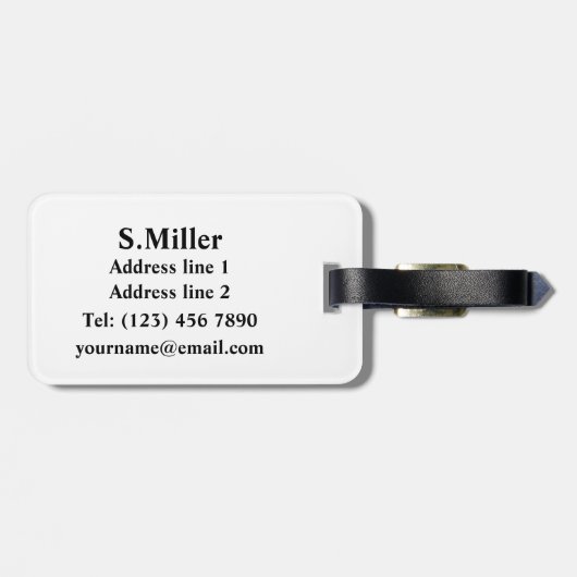 Giraffe Thing Zwart Wit Grijs Digitale Kunst Bagagelabel (Achterkant horizontaal)