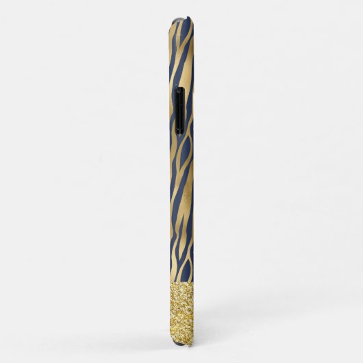 Giraffe & tijger - Gold Glitter Blue Name Case-Mate iPhone Case (Achterkant/rechts)