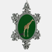 Giraffe Tin Sneeuwvlok Ornament (Links)