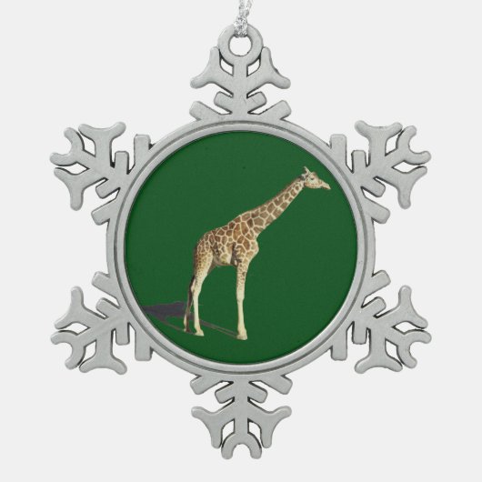 Giraffe Tin Sneeuwvlok Ornament (Voorkant)