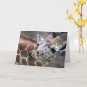 Giraffe tong Wenskaart Kaart (Gele Bloem)