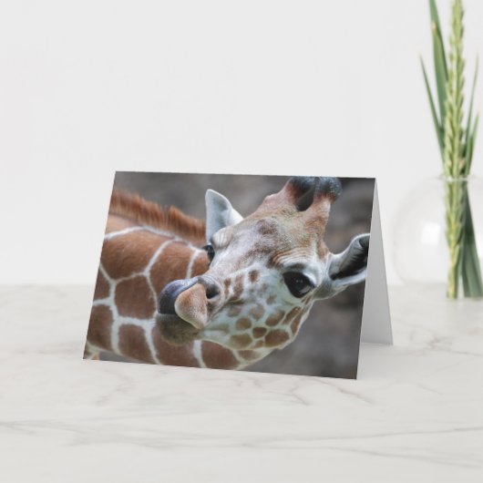Giraffe tong Wenskaart Kaart (Voorkant)