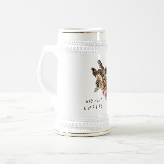 Giraffe Tongue Afspeelse bier Stein Cheers Bierpul (Voorkant links)