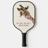 Giraffe Tongue Afspelen Pickleball Paddle Smile (Voorkant)