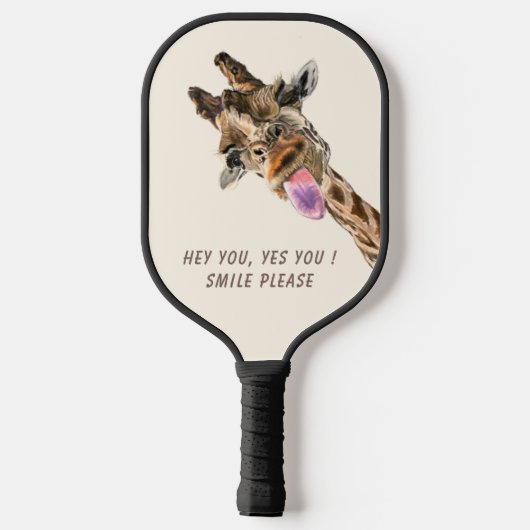Giraffe Tongue Afspelen Pickleball Paddle Smile (Achterkant)