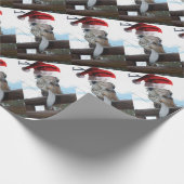 Giraffe-Tongue-Kerstman Cadeaupapier (Hoek)