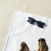 Giraffe Tongue Out en afspeelvenster - aangepaste  Strandlaken (In situ)