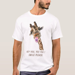 Giraffe Tongue Out en afspeelvenster - aangepaste  T-shirt