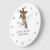 Giraffe Tongue Out en Playful Wink - Jouw tekst Grote Klok (Hoek)