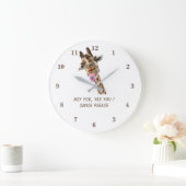 Giraffe Tongue Out en Playful Wink - Jouw tekst Grote Klok (Huis)