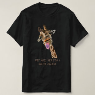 Giraffe Tongue Out en Speelse Wink - Glimlach T-shirt