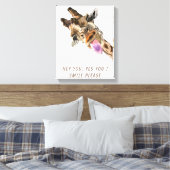 Giraffe Tongue Out Playful Canvas Print Smile (Insitu (Slaapkamer))