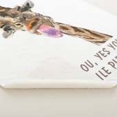 Giraffe Tongue Out Playful Sherpa Blanket Deken (3/4)