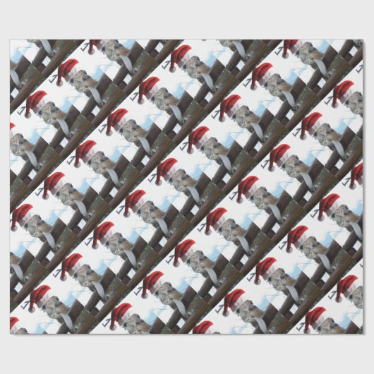 Giraffe-Tongue-Santa Cadeaupapier (Vlak)