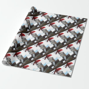 Giraffe-Tongue-Santa Cadeaupapier
