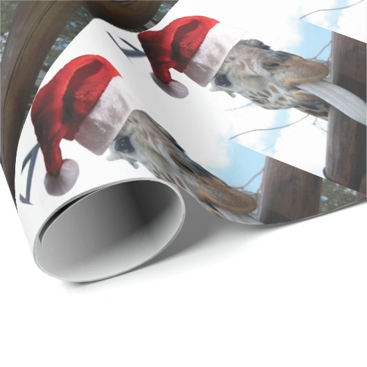 Giraffe-Tongue-Santa Cadeaupapier (Rol Hoek)
