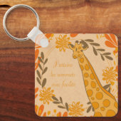 giraffe,toteemdier,chakra,positieve affirmation sleutelhanger (Voorkant)