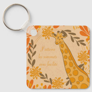 giraffe,totoem dier,chakra,positieve bevestiging sleutelhanger