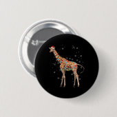 Giraffe Tree Light Christmas Pajama Xmas Animal Lo Ronde Button 5,7 Cm (Voorkant /achterkant)