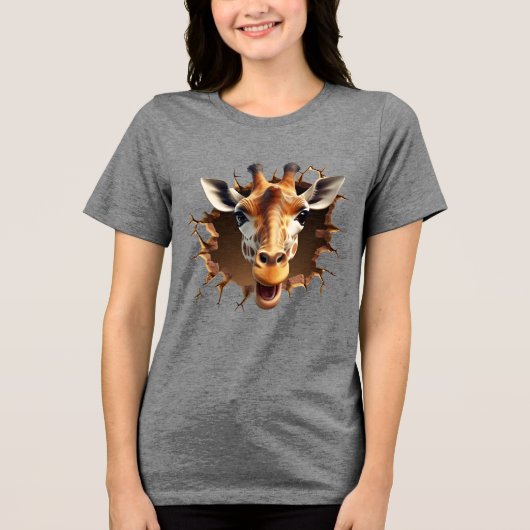 Giraffe Tri-Blend Shirt (Voorkant)