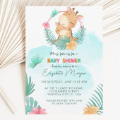 Giraffe Tropisch Bos Blauw Thema Kaart