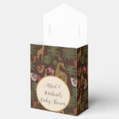 Giraffe & tropische bladeren  Baby shower Bedankdoosjes (Geopend)