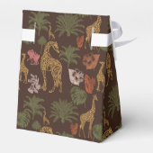 Giraffe & tropische bladeren  Baby shower Bedankdoosjes (Achterkant)
