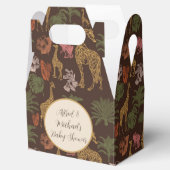 Giraffe & tropische bladeren Baby shower Bedankdoosjes (Geopend)