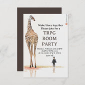 Giraffe TRPG-kamerpartijuitnodiging RSVP Kaartje (Voorkant / Achterkant)