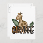 Giraffe Tshirts en cadeaus Briefkaart (Voorkant / Achterkant)
