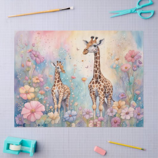 Giraffe Tuin Pastel Tissuepapier (Craft)